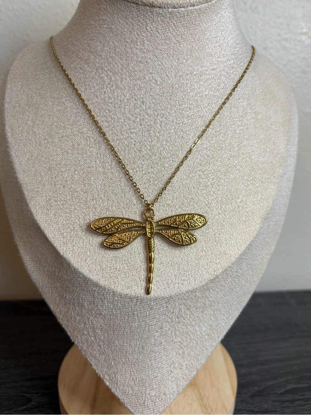 Handmade Gold Dragonfly Necklace | Waterproof & Tarnish Resistant